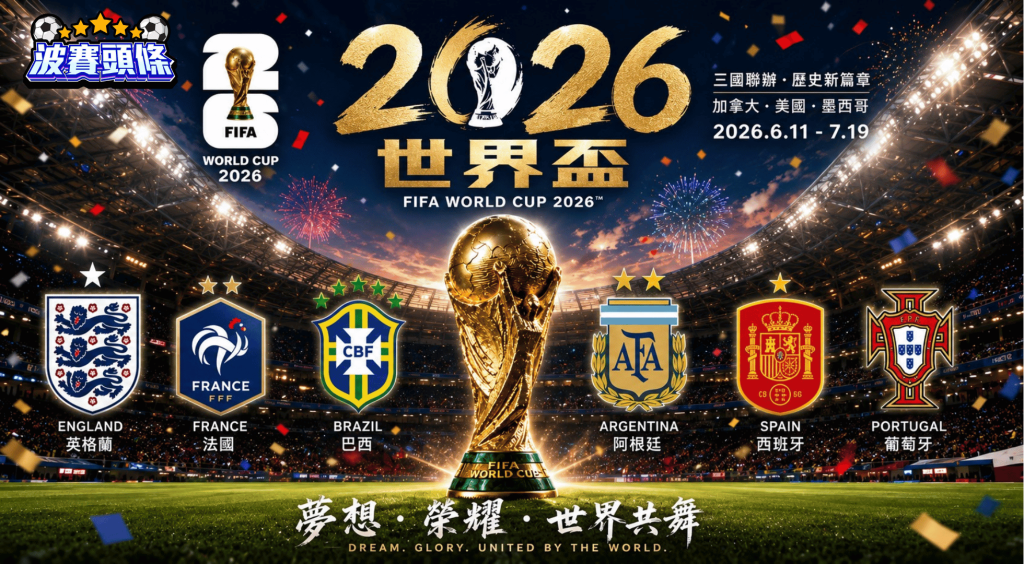 2026 世界盃熱門球隊：實發體育支持邊隊奪冠？